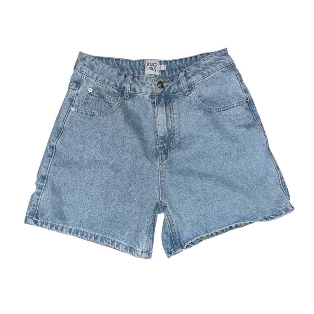 Princess Polly Denim Shorts Light Blue US 6 High Rise Mom Basics indie sleaze